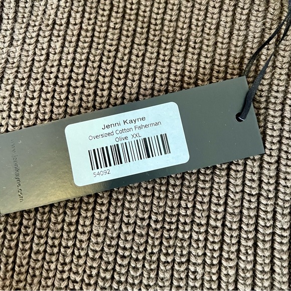 NWT *sold out* Jenni Kayne Oversized Cotton Fisherman sweater Olive moss XXL - Picture 9 of 16